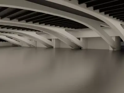 Moscone North South Exhibit Halls ABC Low-poly 3D model