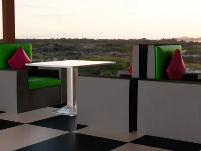 Two Sofas - Coffee Table  Free 3D model