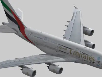 Airbus A380-8 Emirates airlines Expo 2020 livery Low-poly 3D model