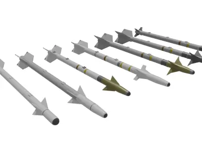 Aim-9 Sidewinders low poly collection Low-poly 3D model