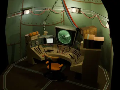 Stylized Spaceship Model Low-poly 3D model