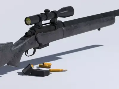 M24 Sniper Rifle Low-poly 3D model Low-poly 3D model