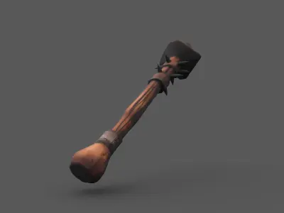 Primitive Spiked Club -Stylized 3D Game Asset Free low-poly 3D model