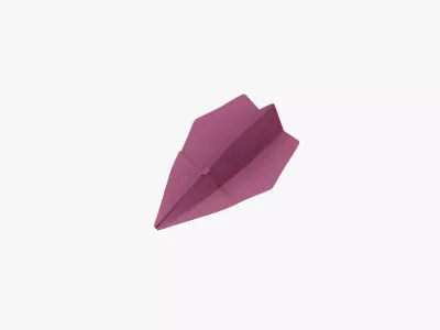 Paper Plane Maroon Low-poly 3D model