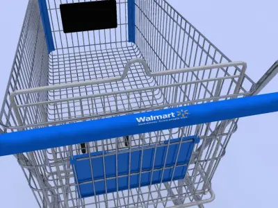Walmart Shopping Cart 3D Model 3D model