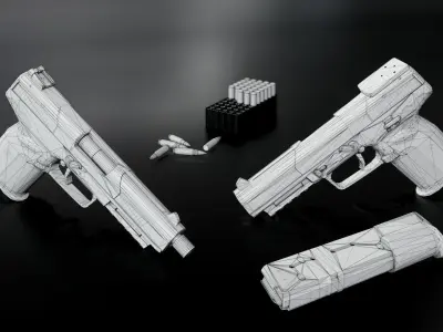 FN Five-Seven MK2 Handgun Low-poly 3D model