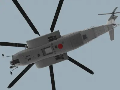MH-53E Sea Dragon JMSDF Complex Animation Low-poly 3D model