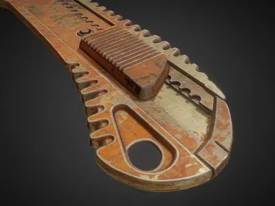 Box Cutter Lowpoly Rusty Version  - Gameready - PBR Low-poly 3D model