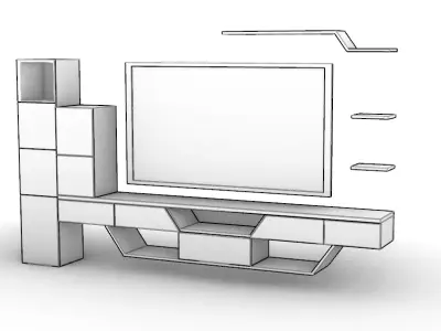 Tv Unit 3D model 6