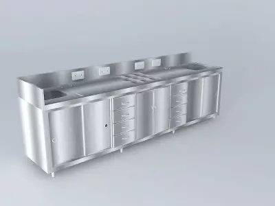Kit234 Wall Desk in L by Alex Marques Free 3D model