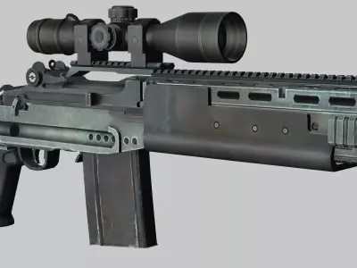 Sniper Denel 4NTW-20 Low-Poly 3D Model Low-poly 3D model