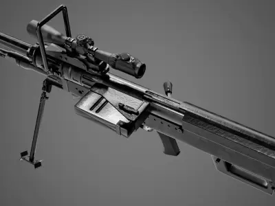NTW-20 Anti-Materiel Rifle Low-poly 3D model
