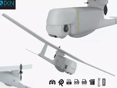 AeroVironment UAV RQ-11 b Raven Unmanned Aerial Vehicle 3D model