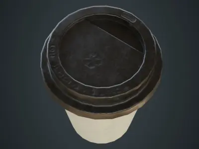 Paper Coffee Cup 1B Low-poly 3D model