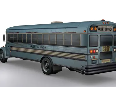 Broken Bus Low-poly 3D model