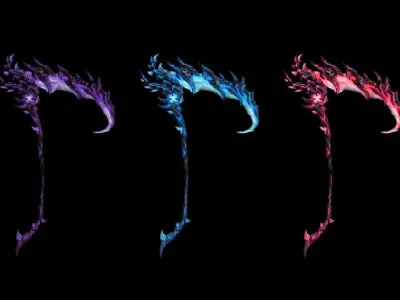 Hell Scythe Low-poly 3D model