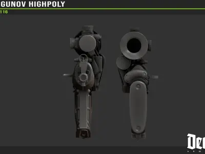 SVD Highpoly model sdvdragonov high - power rifle 3D model