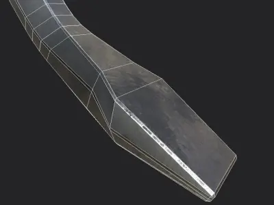 Crowbar hook Low-poly 3D model