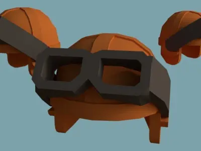 lego pilot helmet Free 3D model