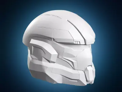 Futuristic Sci-Fi Combat Armored Helmet Design 3D print model