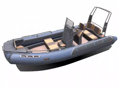 Rigid Inflatable Boat RHIB Low-poly PBR Low-poly 3D model