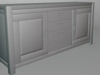 Oak Sideboard Free 3D model