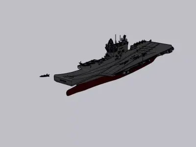 TCG Trakya Aircraft Carrier V2 3D Model STL  SketchUp Files 3D model