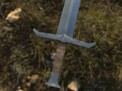Sword Low Poly with texture in 1k 2k 4k Free low-poly 3D model