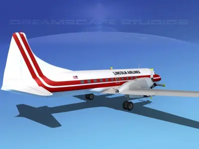 Convair CV-580 Lincoln Airways 3D model