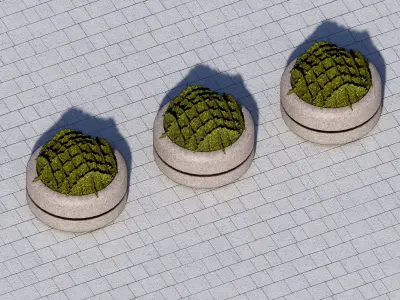 Concrete Planter - Street Commercial Planter Free low-poly 3D model