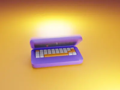 commercial laptop animation Low-poly 3D model