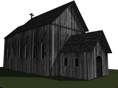 wooden church 3D model