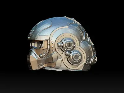 gears of war carmine helmet wearable 3D model