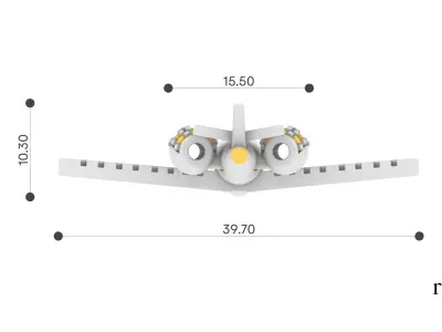 Aeroplano airplane with key ring 3D print model