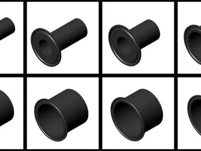 Sanitary Nipple TC Complete Set 1-2 in to 4 in 3D model