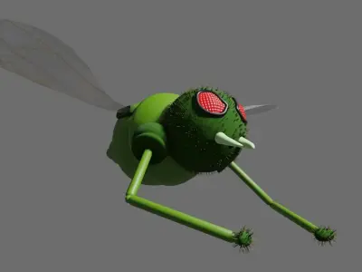 Alien Soldier Mosquito Low-poly 3D model