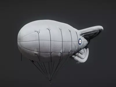 Barrage Balloon WW2  3D model