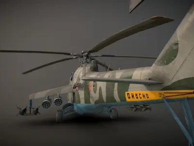 Russian Attack Helicopter MI-24 3D model