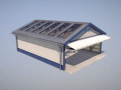Airfield Hangar 12m Vr2 Low-poly 3D model