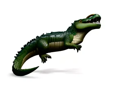 Realistic Animated Crocodile 3D Model Low-poly 3D model