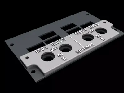 BOEING 737 OVERHEAD - HYDRAULIC PANEL 3D print model