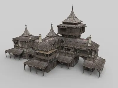 Medieval house fantasy 21 Low-poly 3D model
