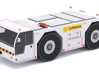 Lufthansa Towing Tractor Low-poly 3D model