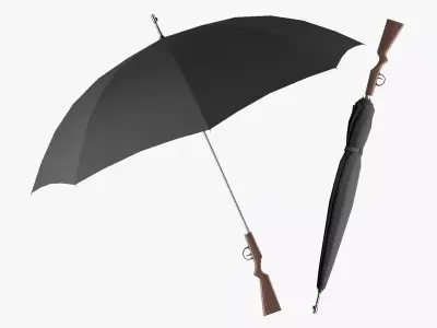 Umbrella Gun Free low-poly 3D model