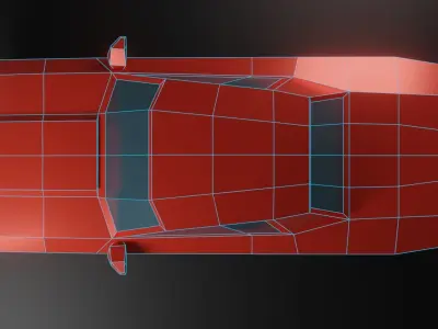 Low-Poly Red Car Free low-poly 3D model