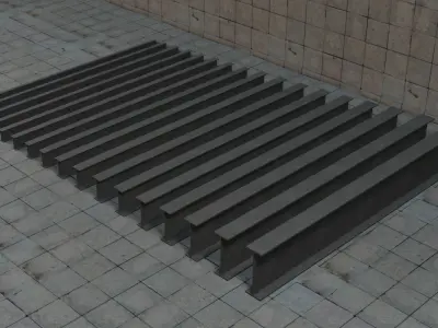 Construction Beams IPE 100-600 PBR Low-poly 3D model