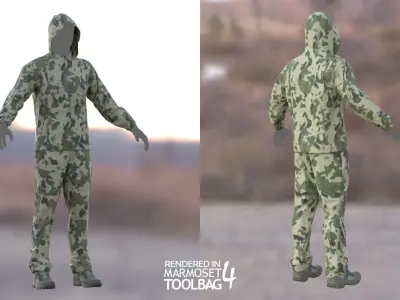 Male Military Outfit 3 Low-poly 3D model