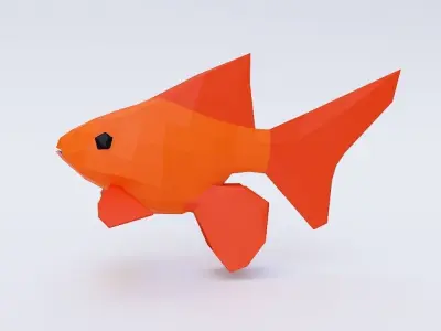 Gold fish low poly 3d model  Low-poly 3D model