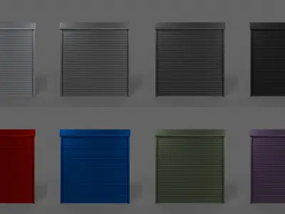 PBR Industrial Door A2 Low-poly 3D model