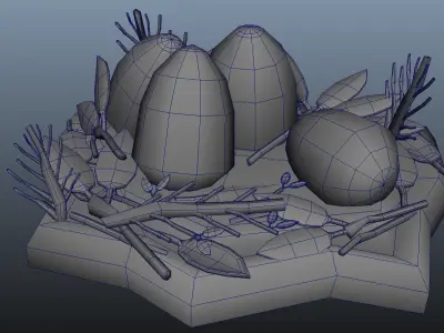 Dinosaur Nest Eggs Free low-poly 3D model